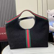 Kitlife Gucci Giglio Large Tote Bag Black Suede GG Canvas 853971 60x47x16cm - 2