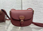 Kitlife Dior Medium Bobby Bag Burgundy Grained Calfskin 22×17×6cm - 1
