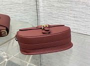 Kitlife Dior Medium Bobby Bag Burgundy Grained Calfskin 22×17×6cm - 3