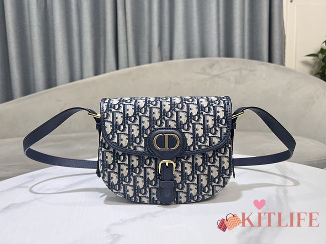Kitlife Dior Medium Bobby Bag Blue Oblique Jacquard 22×17×6cm  - 1