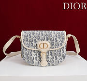Kitlife Dior Medium Bobby Bag Light Blue Denim Oblique Jacquard 22×17×6cm - 1