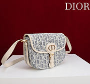 Kitlife Dior Medium Bobby Bag Light Blue Denim Oblique Jacquard 22×17×6cm - 4