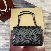 Kitlife Gucci GG Marmont Medium Shoulder Bag Black 850676 31x17x8cm - 1