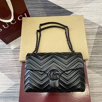 Kitlife Gucci GG Marmont Medium Shoulder Bag Black 850676 31x17x8cm