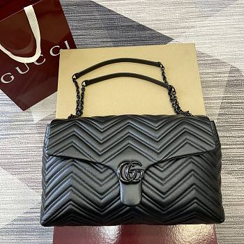Kitlife Gucci GG Marmont Large Shoulder Bag Black 850659 37.5x21x9cm