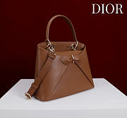 Kitlife Dior Bow Bag Brown Leather 28x10x22cm - 4