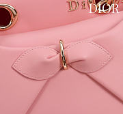 Kitlife Dior Bow Bag Pink Leather 28x10x22cm - 3