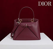 Kitlife Dior Bow Bag Burgundy Leather 28x10x22cm  - 1