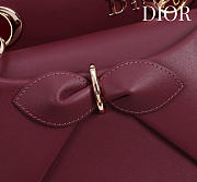 Kitlife Dior Bow Bag Burgundy Leather 28x10x22cm  - 6