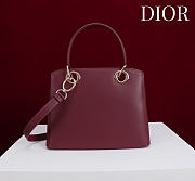 Kitlife Dior Bow Bag Burgundy Leather 28x10x22cm  - 4