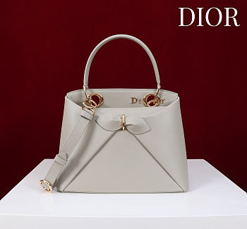 Kitlife Dior Bow Bag Off-white Leather 28x10x22cm 