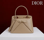 Kitlife Dior Bow Bag Beige Leather 28x10x22cm  - 1