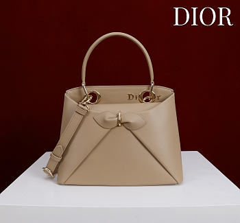 Kitlife Dior Bow Bag Beige Leather 28x10x22cm 