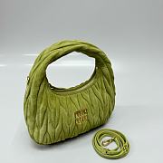 Kitlife Miu Miu Ivy Green Wander Matelassé Suede Bag 20x17x6cm - 4