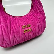 Kitlife Miu Miu Dark Pink Pink Wander Matelassé Suede Bag 20x17x6cm - 3