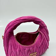 Kitlife Miu Miu Dark Pink Pink Wander Matelassé Suede Bag 20x17x6cm - 2
