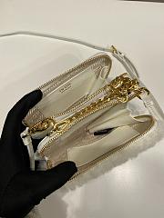 Kitlife Prada Twin Triangle Bag White Fur Leather 1NR015 15x10x5cm - 2