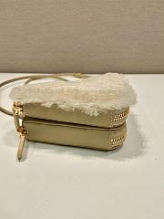 Kitlife Prada Twin Triangle Bag Beige Fur Leather 1NR015 15x10x5cm - 4