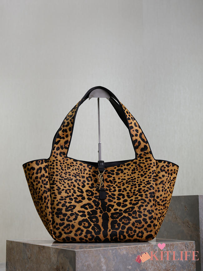 Kitlife Saint Laurent LE 5 À 7 Bea Tote Bag In Leopard Print 763435 50x28x18cm  - 1