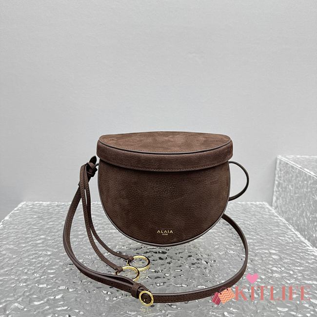 Kitlife Alaia 25SS Waist Bag Brown Nubuck Calfskin Leather 20x11x17cm - 1
