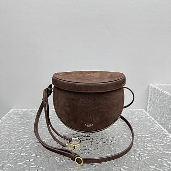 Kitlife Alaia 25SS Waist Bag Brown Nubuck Calfskin Leather 20x11x17cm