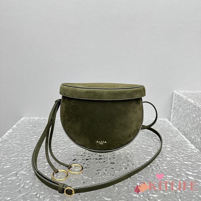 Kitlife Alaia 25SS Waist Bag Green Nubuck Calfskin Leather 20x11x17cm  - 1