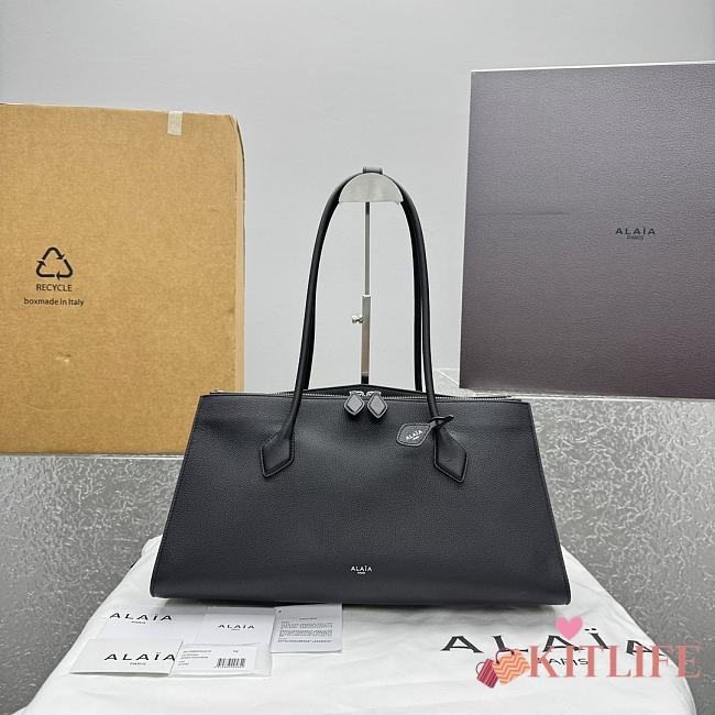 Kitlife Alaia Le Teckel Tote Bag in Black Grained Leather 42x19x21cm - 1