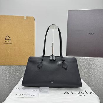 Kitlife Alaia Le Teckel Tote Bag in Black Grained Leather 42x19x21cm