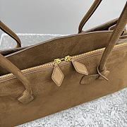 Kitlife Alaia Le Teckel Tote Bag in Brown Grained Leather 42x19x21cm  - 4