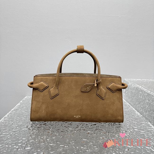Kitlife Alaia Le Teckel Tote Bag in Brown Grained Leather 30×10×26cm  - 1