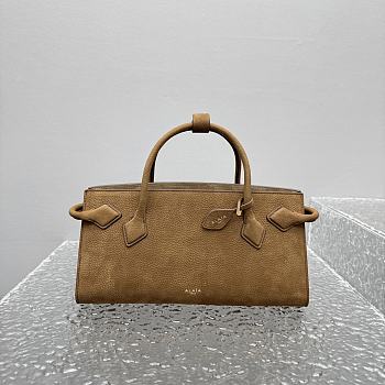 Kitlife Alaia Le Teckel Tote Bag in Brown Grained Leather 30×10×26cm 
