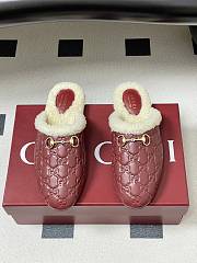 Kitlife Gucci Princetown Classic Wool Slippers Red Leather - 1