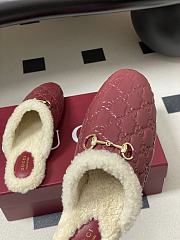 Kitlife Gucci Princetown Classic Wool Slippers Red Leather - 6