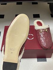 Kitlife Gucci Princetown Classic Wool Slippers Red Leather - 4