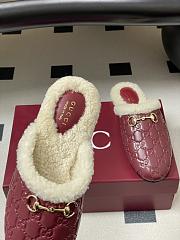 Kitlife Gucci Princetown Classic Wool Slippers Red Leather - 3