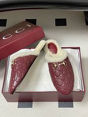 Kitlife Gucci Princetown Classic Wool Slippers Red Leather - 2