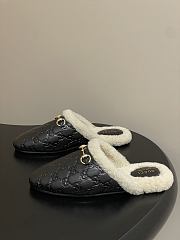 Kitlife Gucci Princetown Classic Wool Slippers Black Leather  - 6