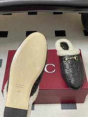 Kitlife Gucci Princetown Classic Wool Slippers Black Leather  - 4