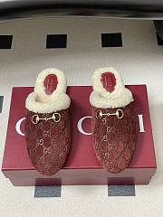 Kitlife Gucci Princetown Classic Wool Slippers Red Suede - 1