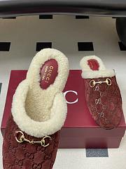 Kitlife Gucci Princetown Classic Wool Slippers Red Suede - 2