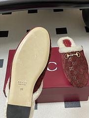 Kitlife Gucci Princetown Classic Wool Slippers Red Suede - 4