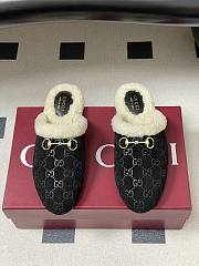 Kitlife Gucci Princetown Classic Wool Slippers Black Suede - 1