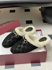 Kitlife Gucci Princetown Classic Wool Slippers Black Suede - 6