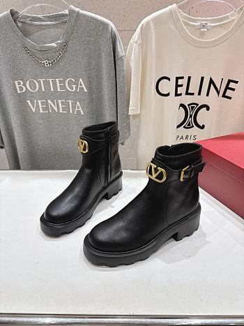 Kitlife Valentino Garavani 55mm VLogo Signature Buckle-fastening Ankle Boots Black