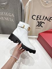Kitlife Valentino Garavani 55mm VLogo Signature Buckle-fastening Ankle Boots White - 6