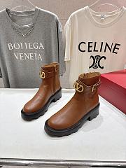Kitlife Valentino Garavani 55mm VLogo Signature Buckle-fastening Ankle Boots Brown  - 1