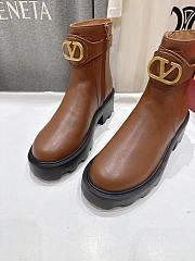 Kitlife Valentino Garavani 55mm VLogo Signature Buckle-fastening Ankle Boots Brown  - 5