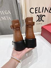 Kitlife Valentino Garavani 55mm VLogo Signature Buckle-fastening Ankle Boots Brown  - 4