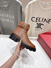 Kitlife Valentino Garavani 55mm VLogo Signature Buckle-fastening Ankle Boots Brown  - 2