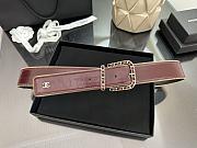 Kitlife Chanel Interlocking CC Logo Belt Burgundy With Gold Buckle - 5